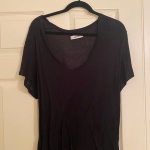 Anine Bing 100% Silk Deep V T-Shirt Sz M